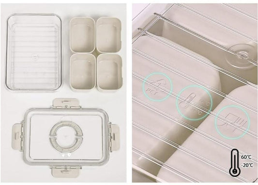 Airtight Refrigerator Organizer With Dividers For Multipurpose Food Storage