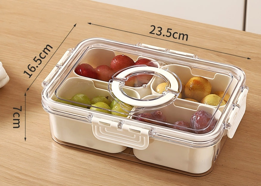 Airtight Refrigerator Organizer With Dividers For Multipurpose Food Storage