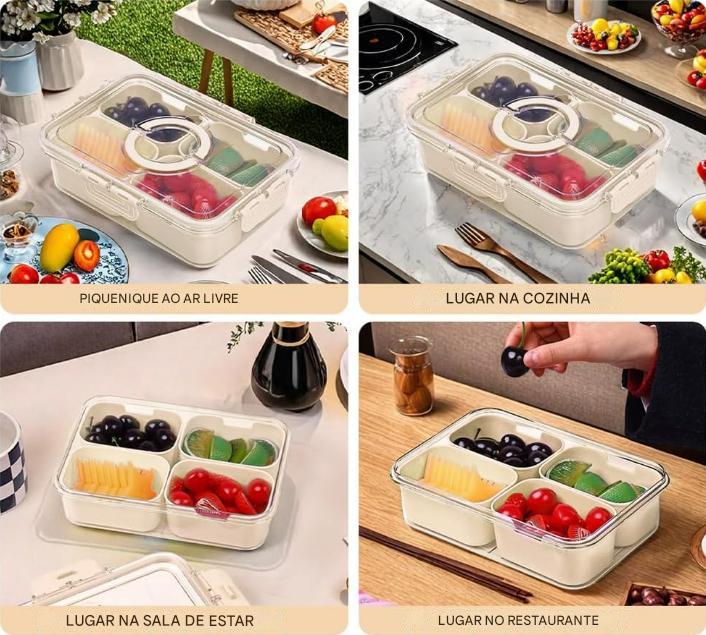 Airtight Refrigerator Organizer With Dividers For Multipurpose Food Storage